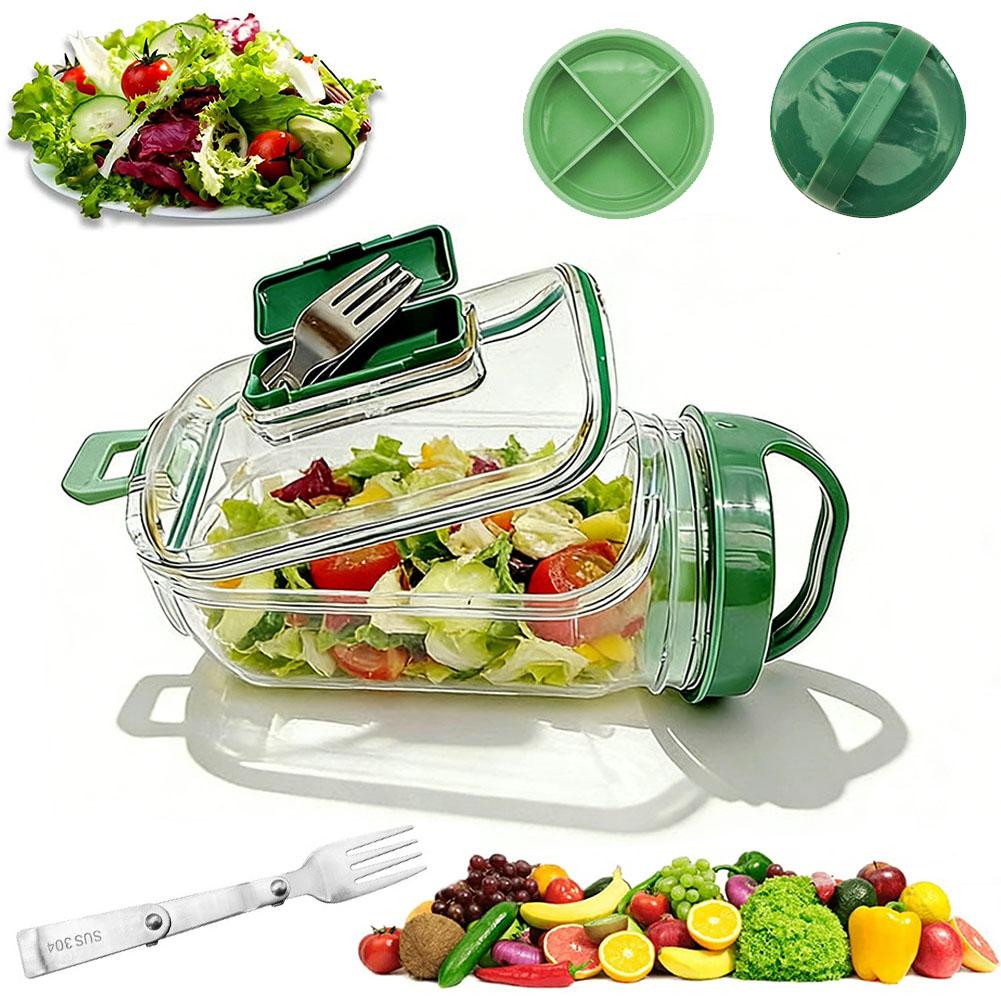 Salad Container Jar - Portable Salad Container Jar with Fork