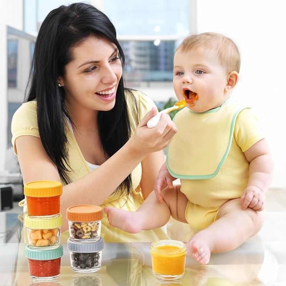 Salad Container Jar - 6pcs Glass Baby Food Jar Reusable