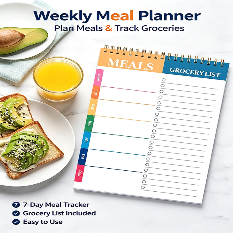 Food Prep Mat - Weekly Meal Planner Notepad 5.6x8.5 Inch,