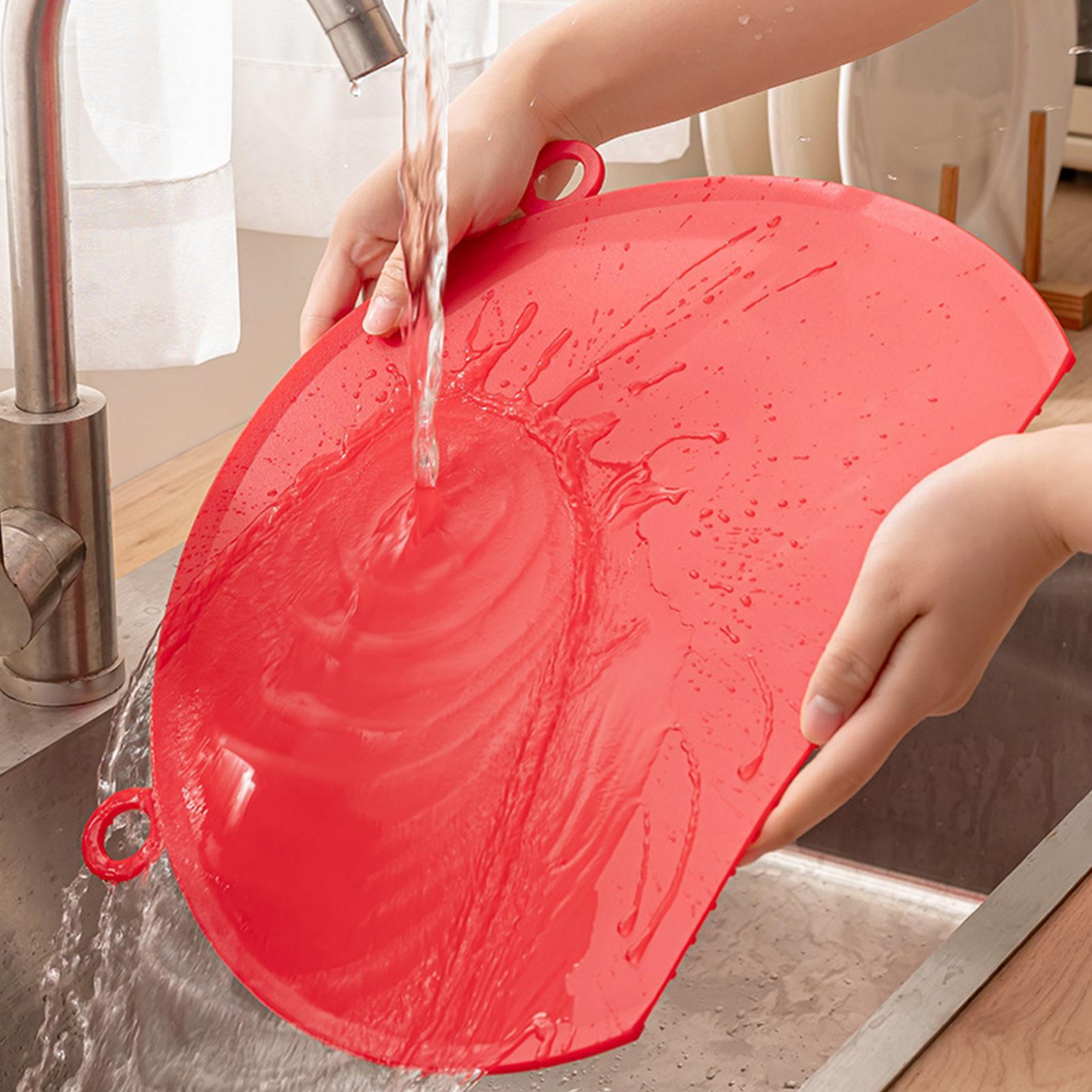 Food Prep Mat - Chopping Board With Drain D-Shaped Silicone
