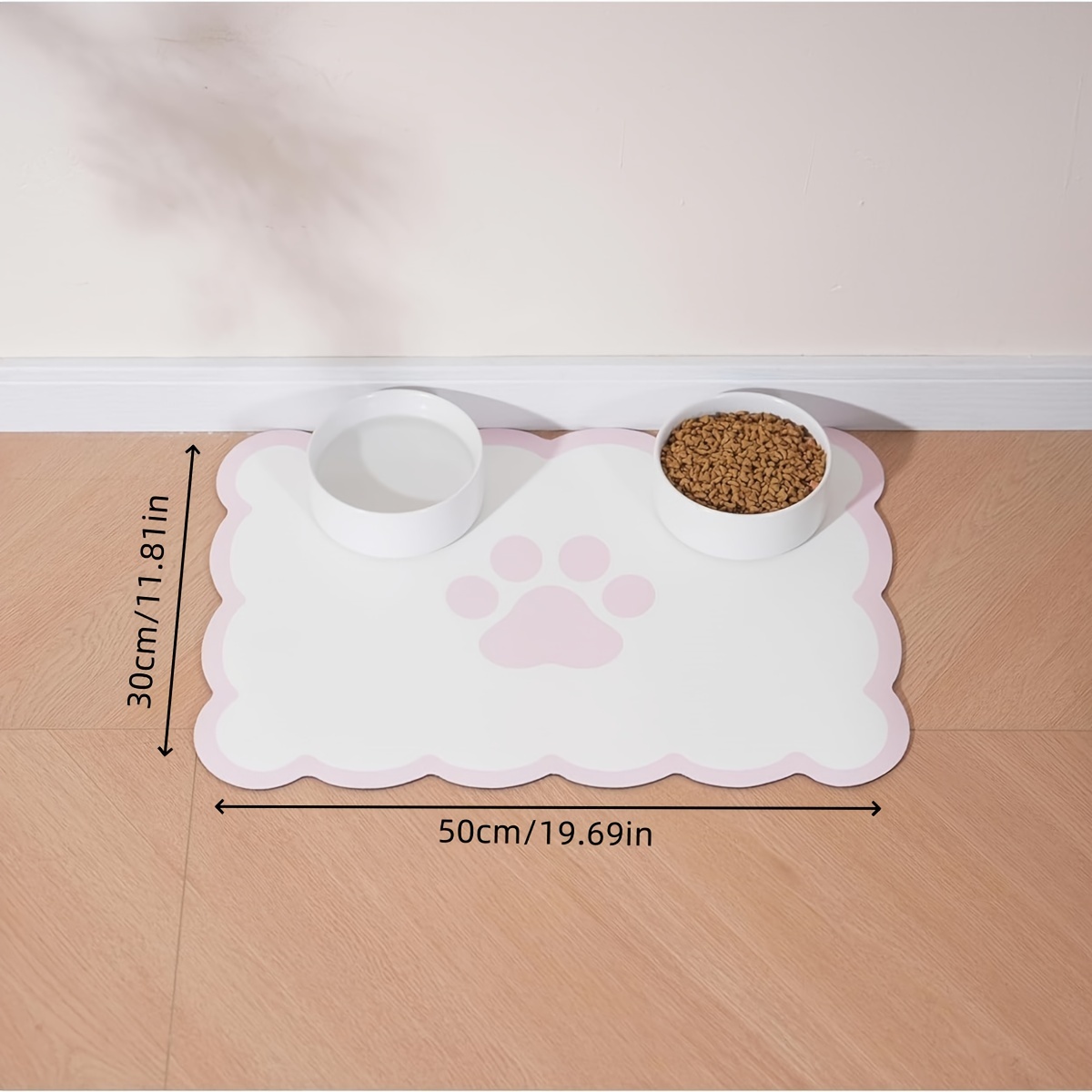 Food Prep Mat - VIKAMA Cloud-Shaped, Cream-Colored, Light Paw Print