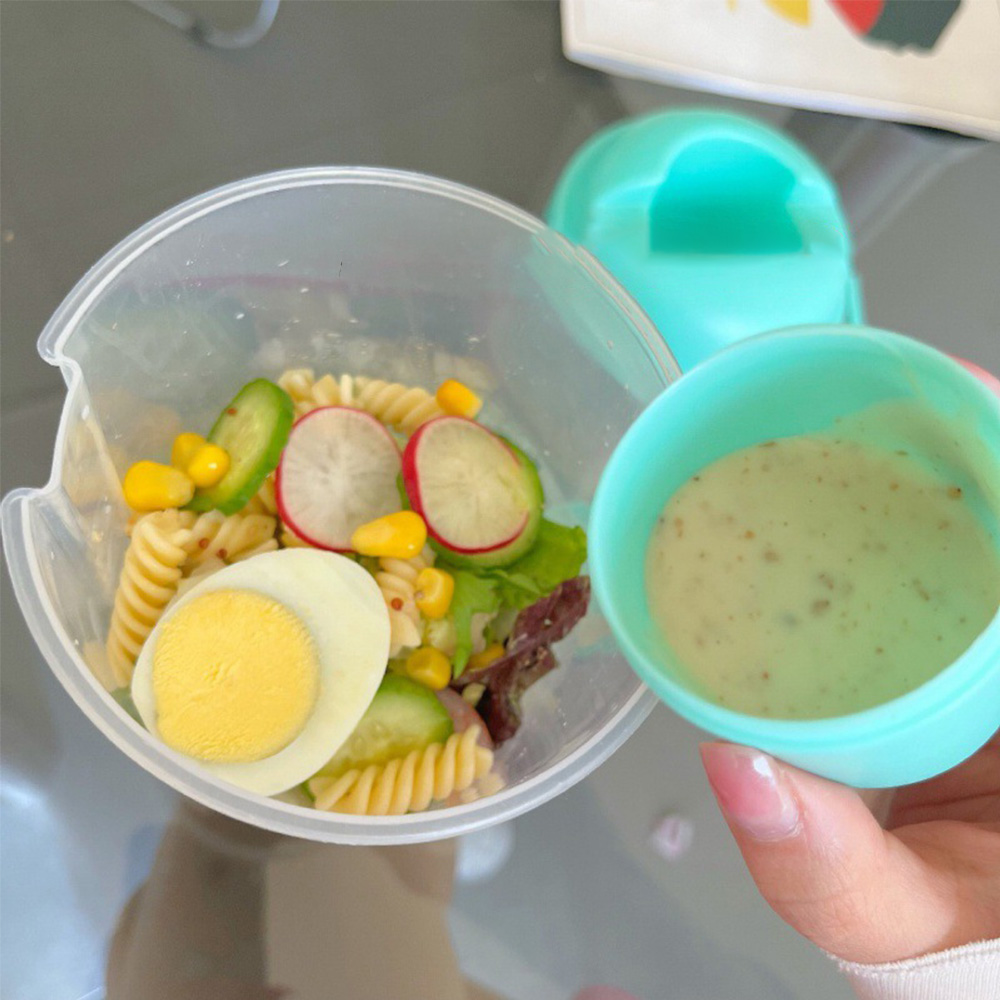 1PC White/Green Portable Bottl - Salad Container Jar review and price