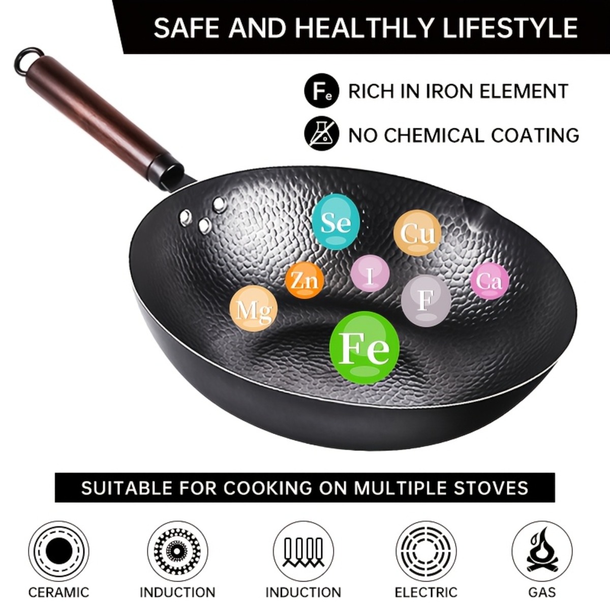 12.6 Inch Cast Iron Wok Set No - Meal Prep Seafood review and price