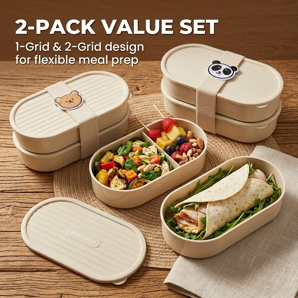 2Pcs/Set Cartoon Kids Bento Bo - Salad Container Jar review and price