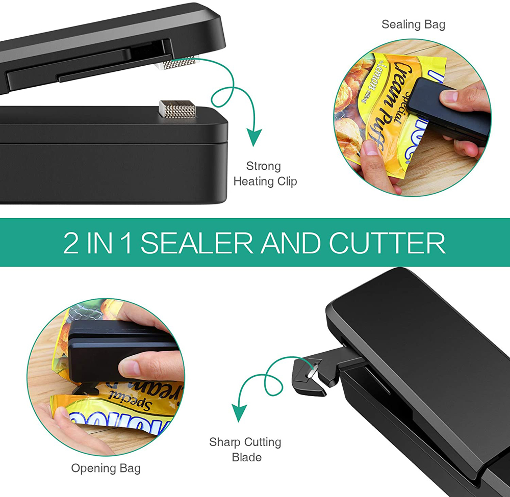 USB Mini Bag Sealer 2-in-1 Por - Meal Prep Vacuum Seal Containers review and price