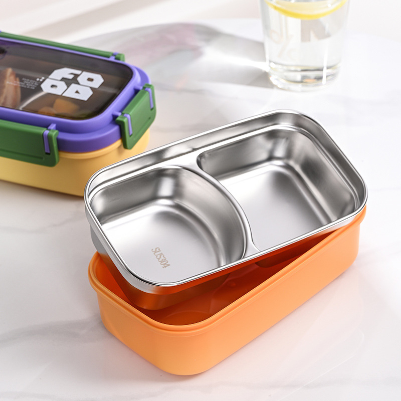 JUSTINLAU 2 Grid Bento Box Sta - Salad Container Jar review and price