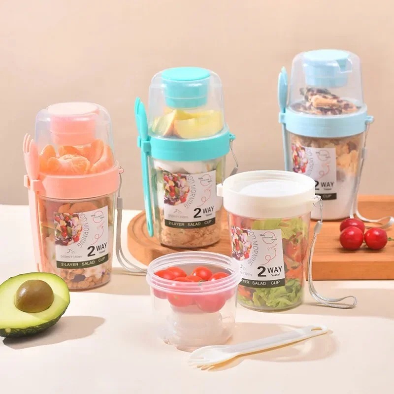 Portable Salad Cup Double Oatm - Salad Container Jar review and price