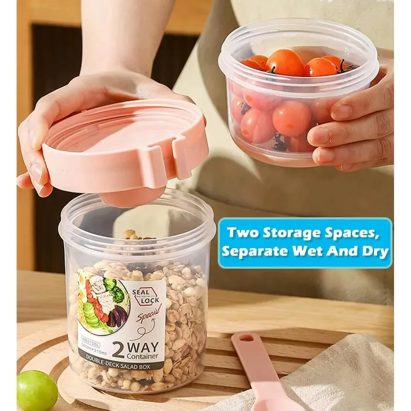 Portable Salad Cup Double Oatm - Salad Container Jar review and price