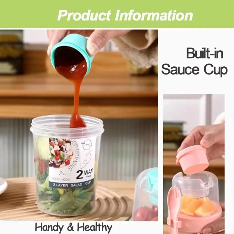 Portable Salad Cup Double Oatm - Salad Container Jar review and price